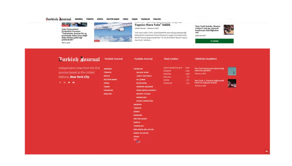 Turkish Journal Footer